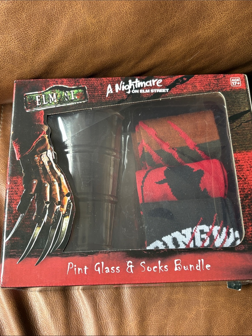 A Nightmare on Elm Street Pint Glass & 3 Pairs of Crew Socks